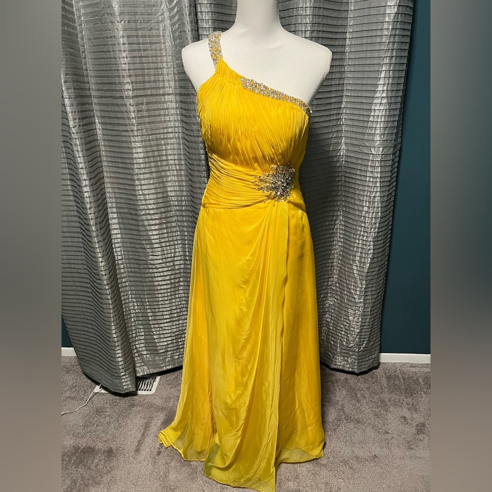 yellow gown